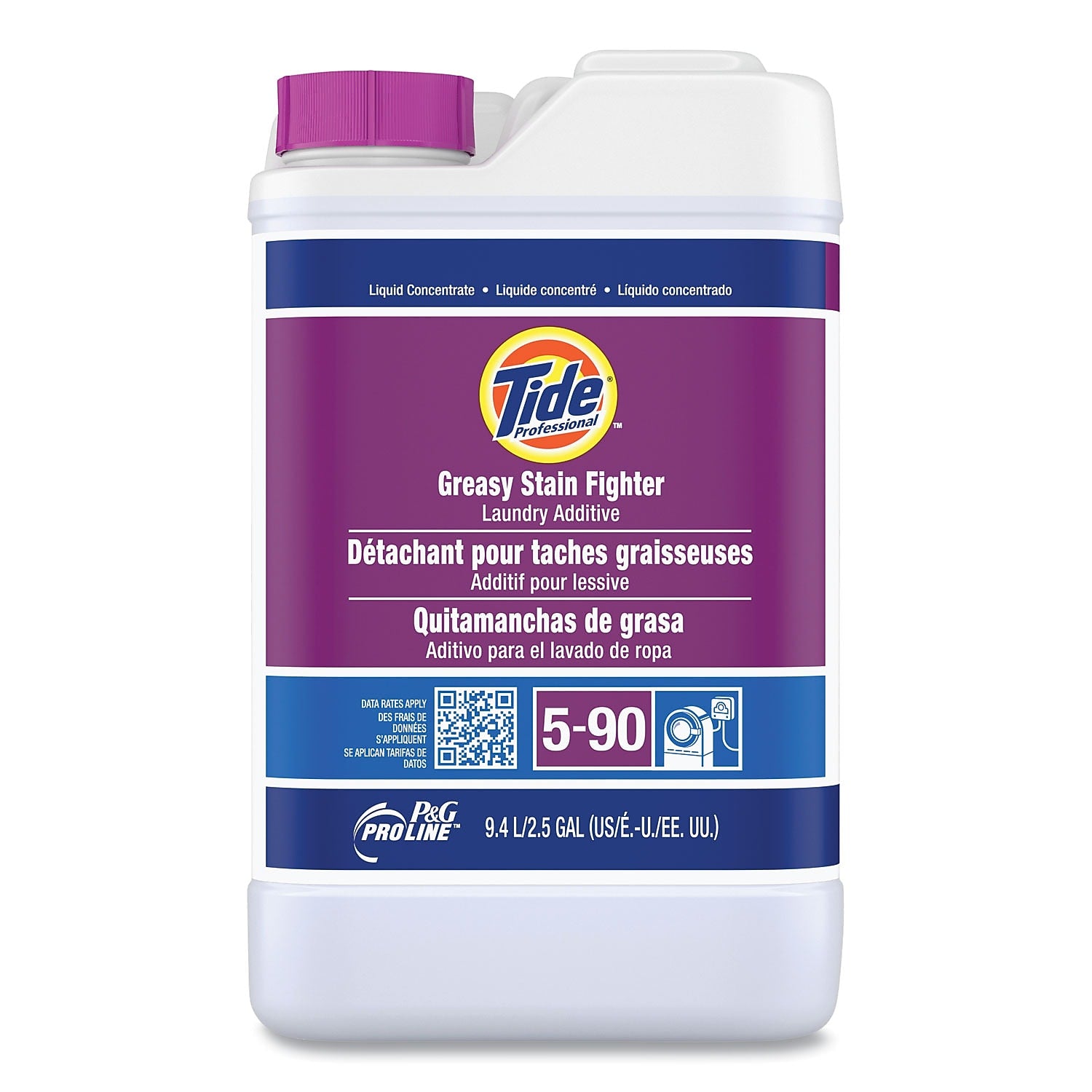 Tide Professional Greasy Stain Fighter Laundry Stain Remover, Unscented, 2.5 Gallon (25026)