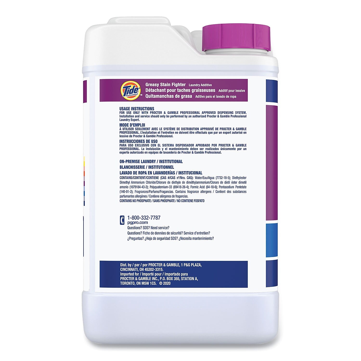 Tide Professional Greasy Stain Fighter Laundry Stain Remover, Unscented, 2.5 Gallon (25026)