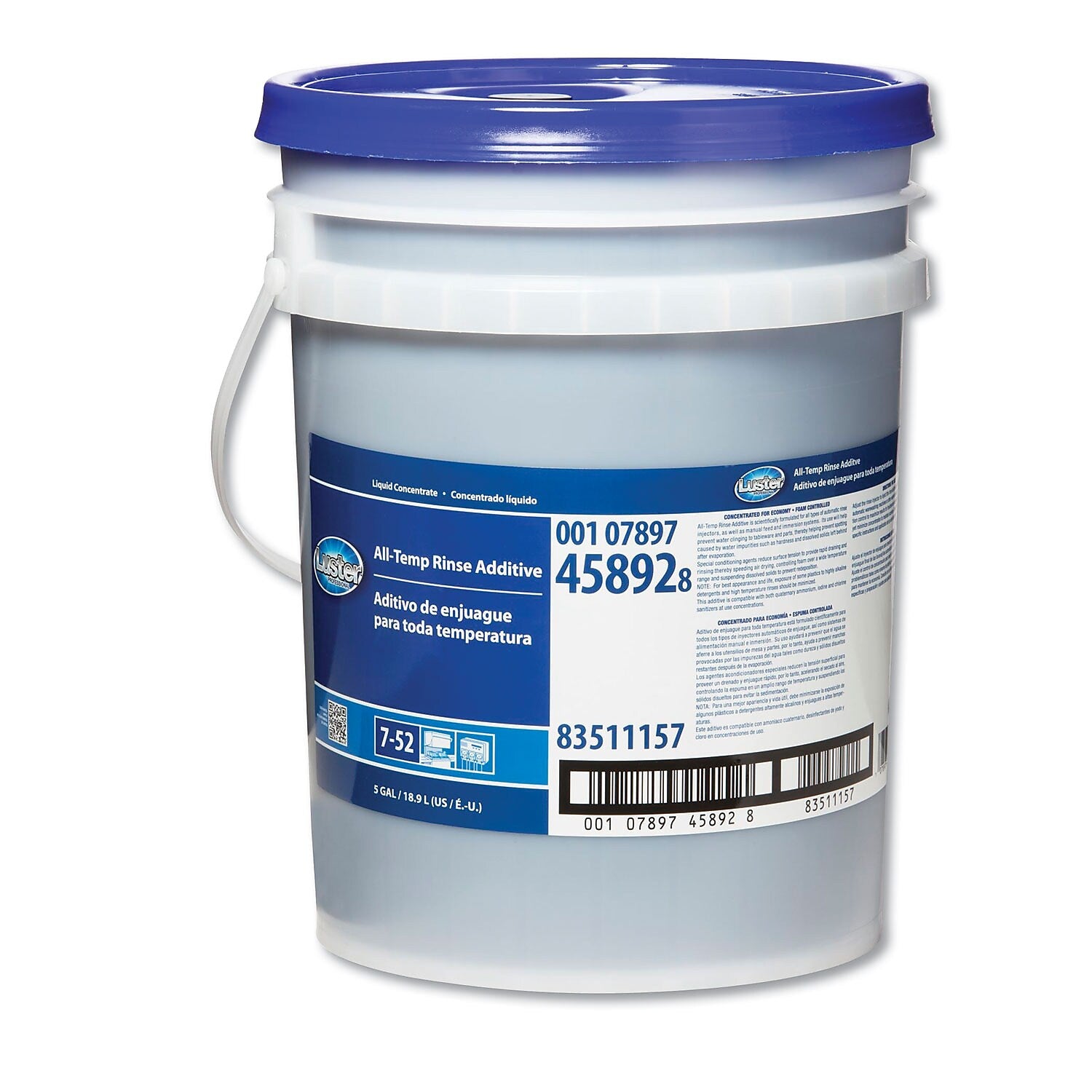 Luster Professional All-Temp Dishwasher Rinse Additive, Pleasant Scent, 5 Gallon (45892)
