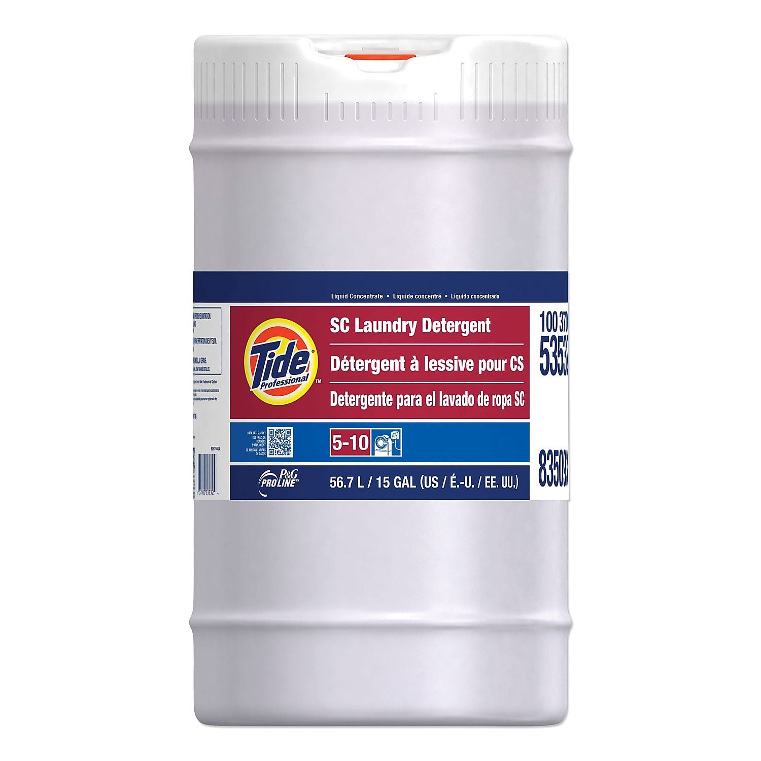 Tide Professional SC Liquid Laundry Detergent, Fresh Scent, 1280 Loads, 15 Gallon (53532)