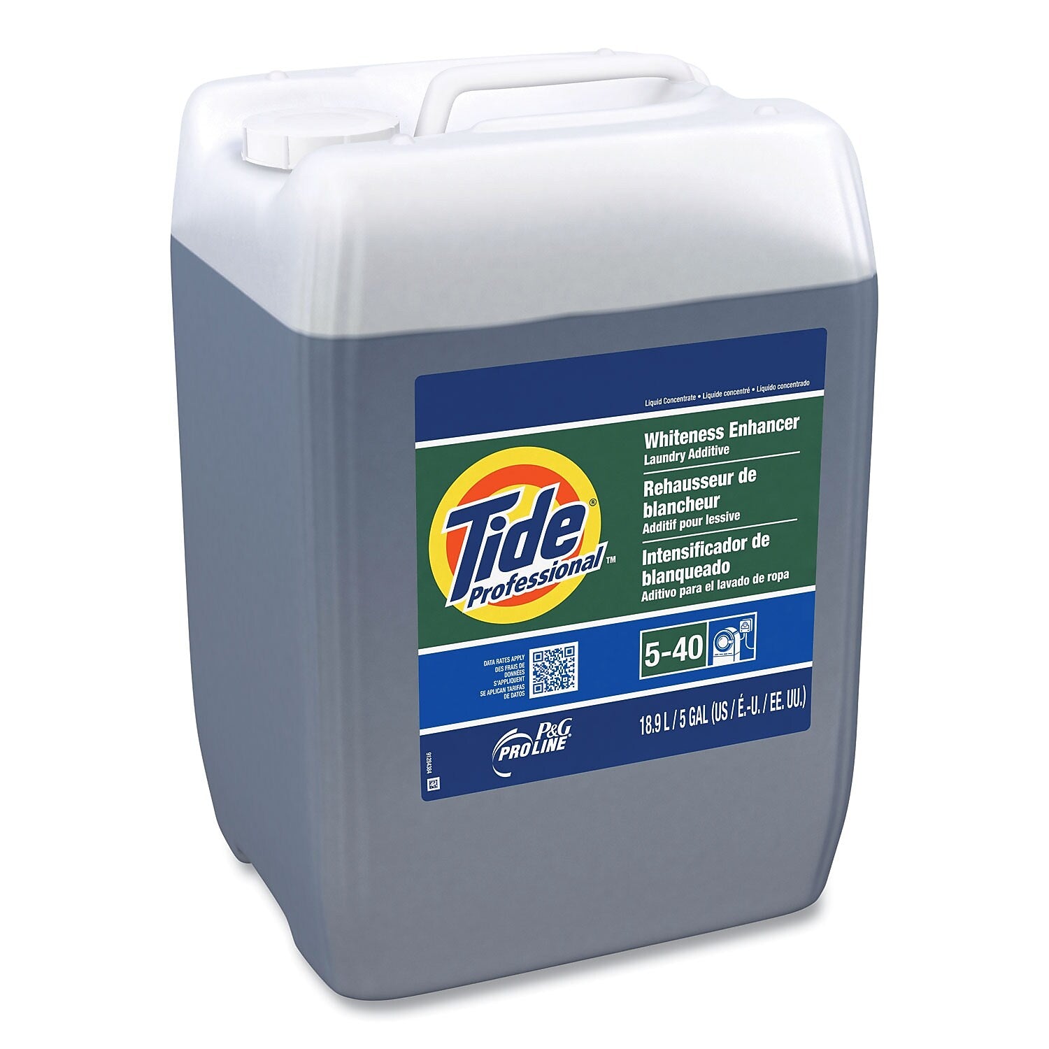 Tide Professional Whiteness Enhancer Liquid Laundry Detergent, Unscented, 427 Loads, 5 Gallon (70676)