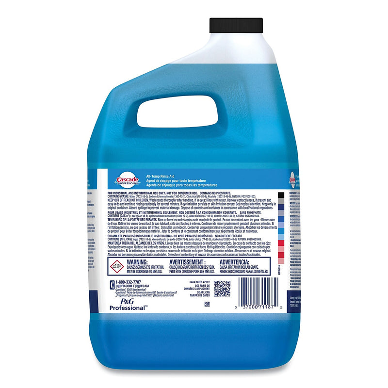Cascade Professional All-Temp Dishwasher Rinse Aid, Fresh Scent, 1 Gallon, 2/Carton (71187)