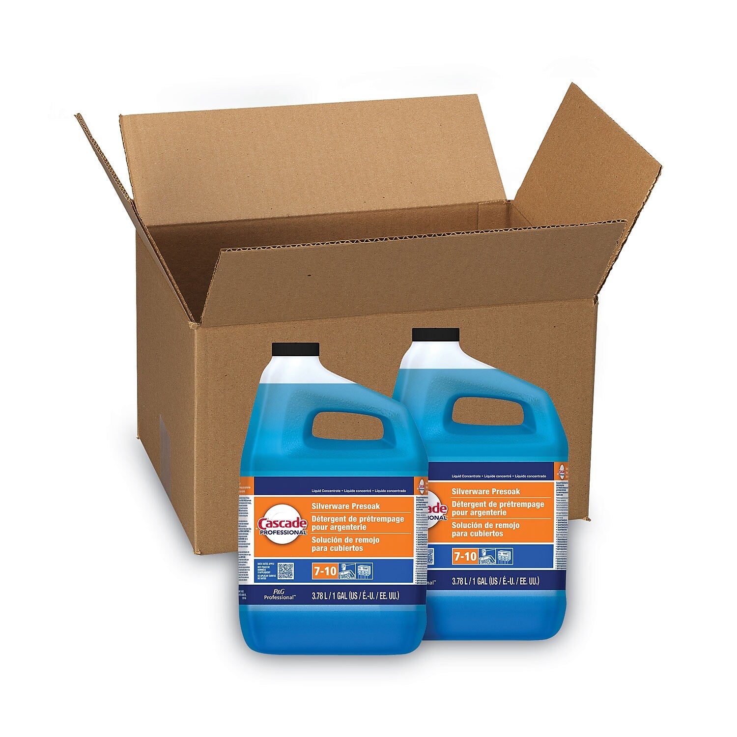 Cascade Professional Dish Silverware Presoak, Mild Citrus Scent, 1 Gallon, 2/Carton (71188)