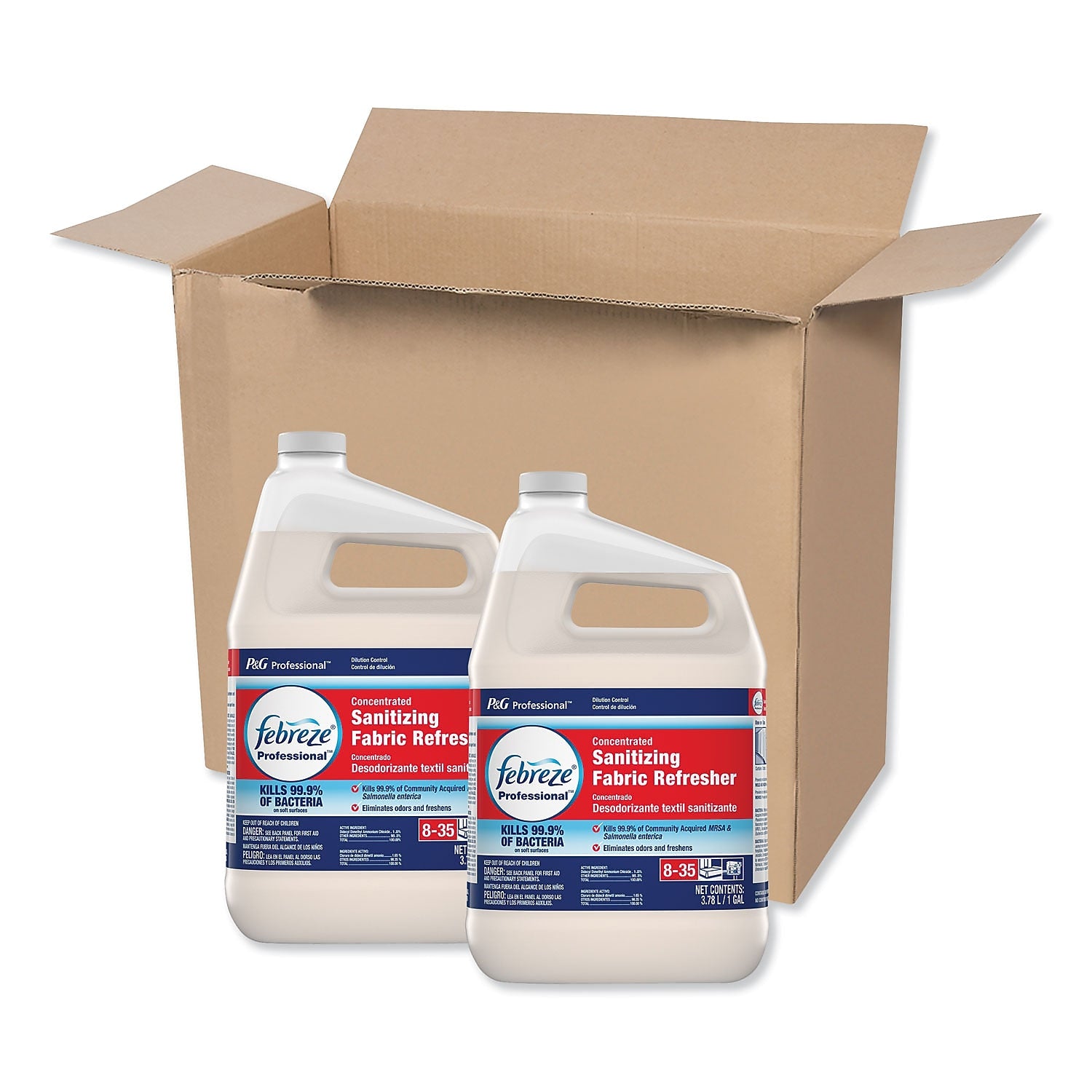 Febreze Professional Sanitizing Fabric Refresher, Light Scent, 1 Gallon, 2/Carton (72135)