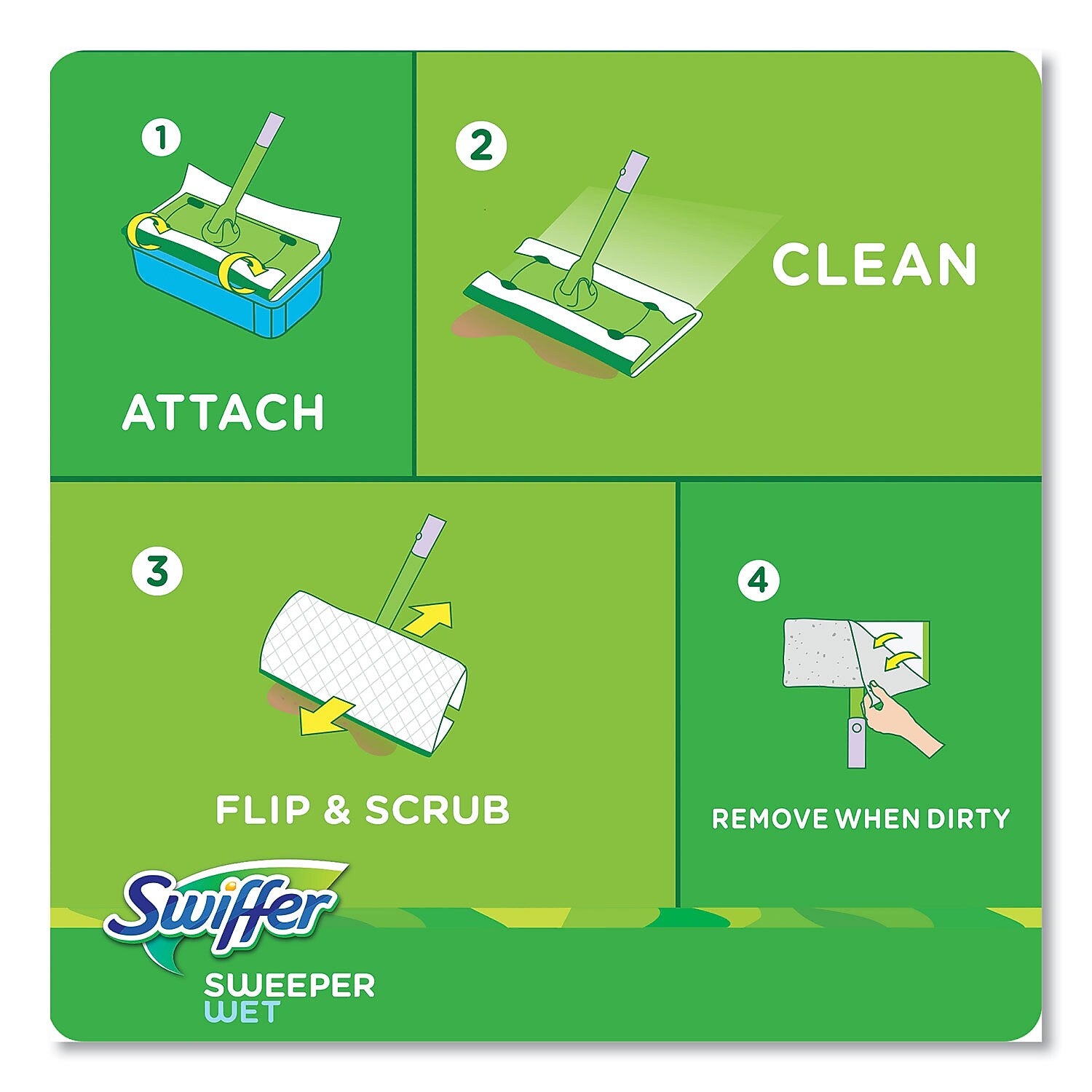 Swiffer Wet Refill Cloths, Lavender Vanilla and Comfort Scent, White, 36/Carton (80333673)