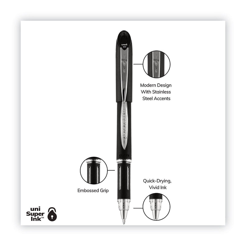 uni-ball Jetstream Gel Pen, Bold Point, 1.0mm, Black Ink (33921)