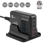 SIIG GaN USB-A/USB-C Charging Stand, 200W, Black (AC-PW1Y11-S1)