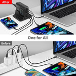 SIIG GaN USB-A/USB-C Charging Stand, 200W, Black (AC-PW1Y11-S1)