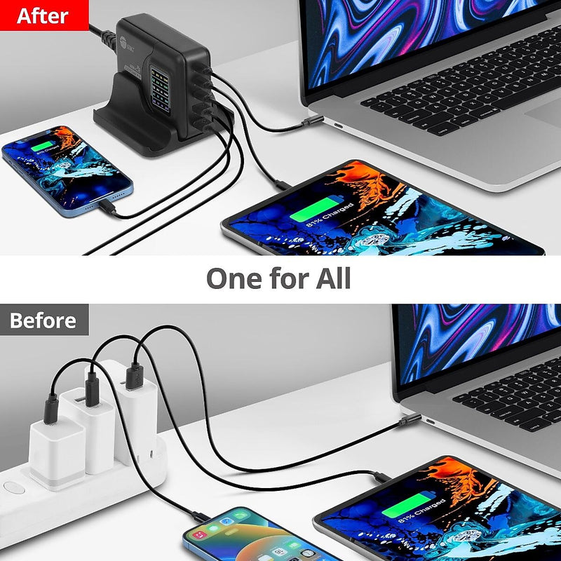 SIIG GaN USB-A/USB-C Charging Stand, 200W, Black (AC-PW1Y11-S1)