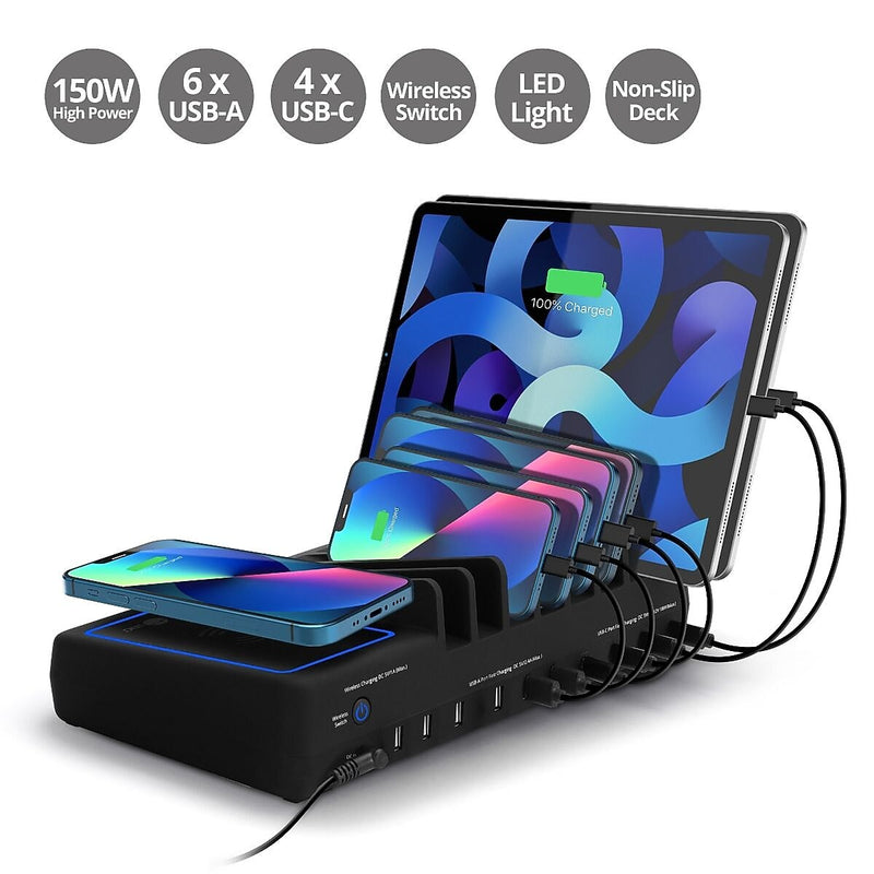 SIIG USB-A/USB-C Charging Station, 150W, Black (AC-PW1R11-S1)