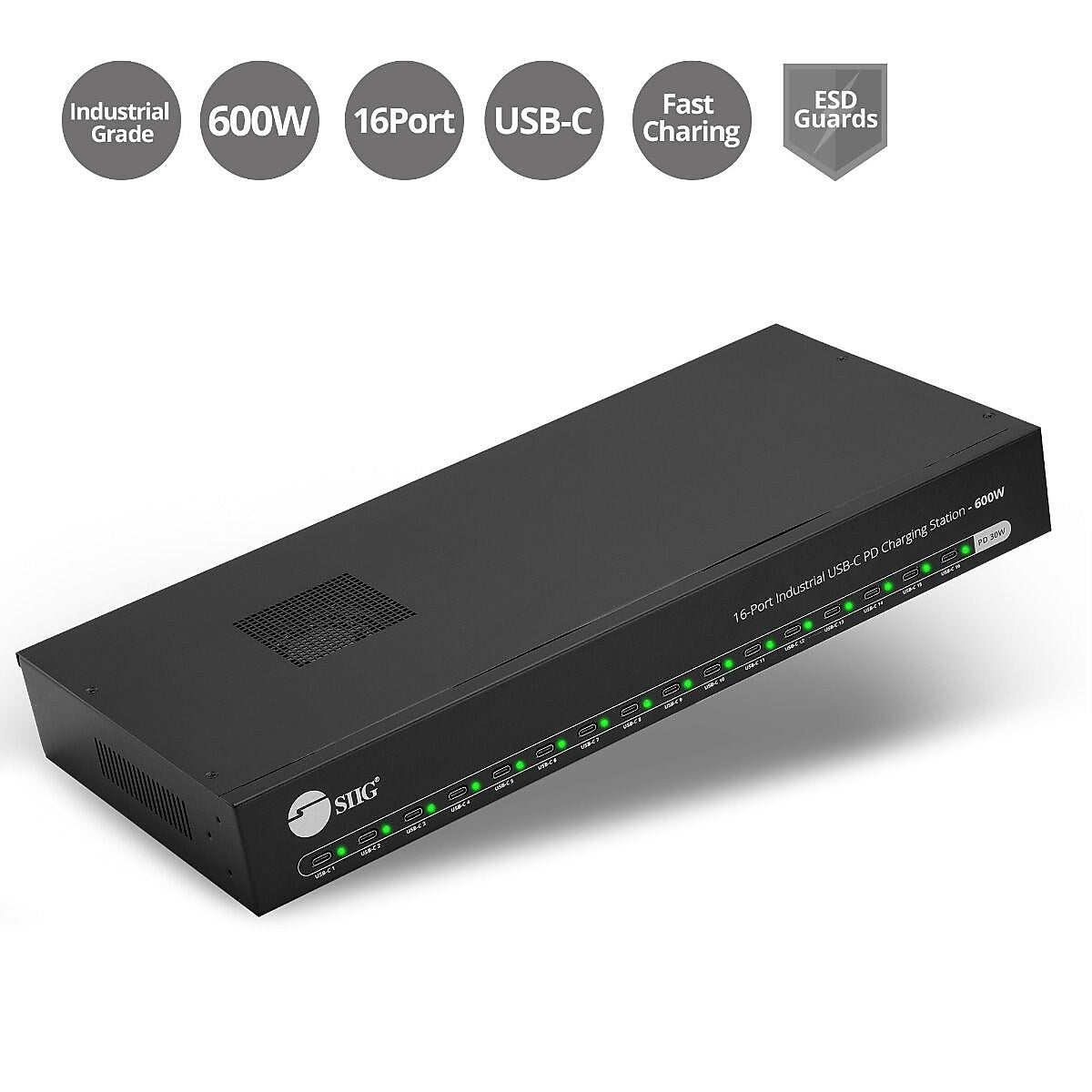 SIIG USB-C Charging Station, 600W, Black  (ID-US0A11-S1)