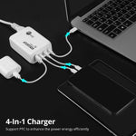 SIIG GaN USB-A/USB-C Charger, 200W, White (AC-PW1V11-S1)