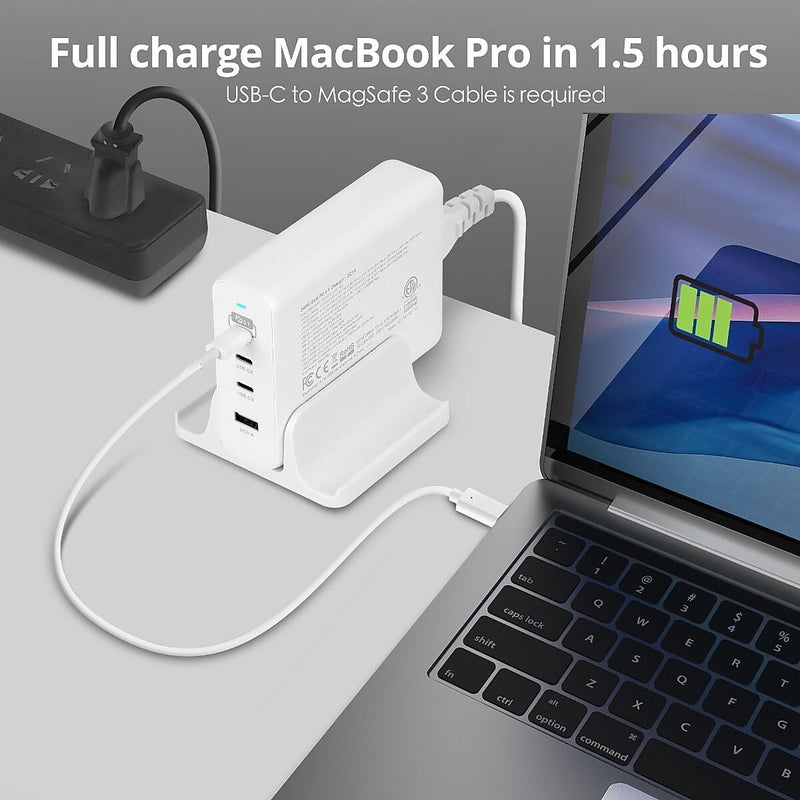 SIIG GaN USB-A/USB-C Charging Stand, 240W, White (AC-PW1X11-S1)
