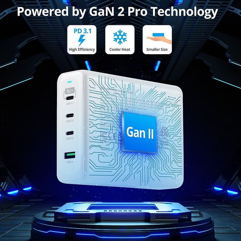 SIIG GaN USB-A/USB-C Charging Stand, 240W, White (AC-PW1X11-S1)