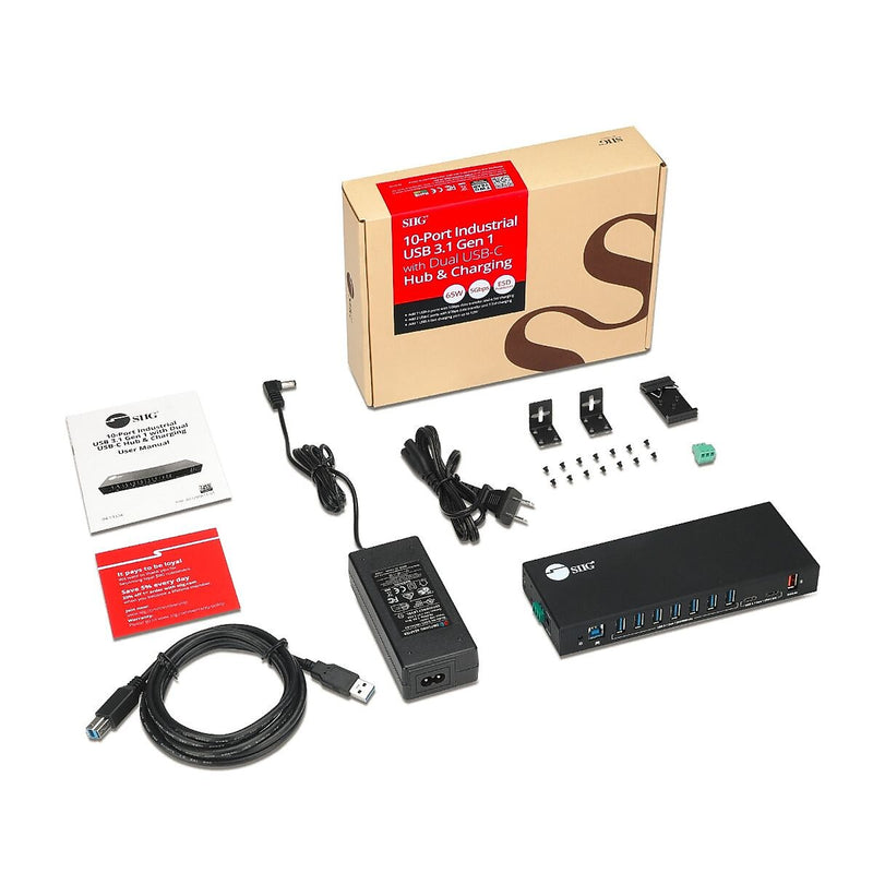 SIIG USB-A/USB-C Charging Station, 65W, Black (ID-US0811-S1)