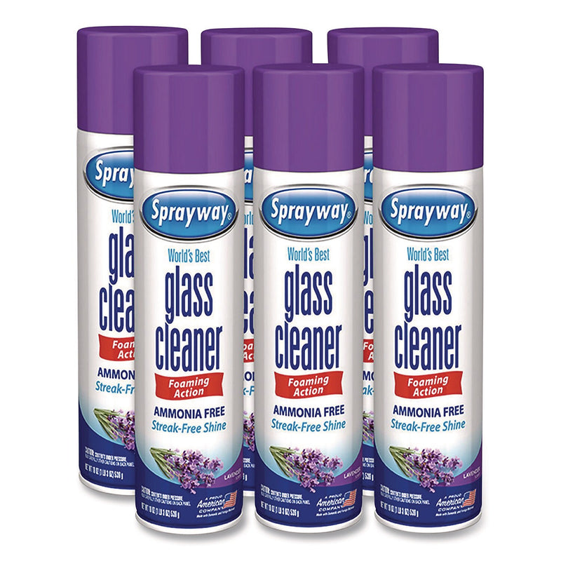 Sprayway Glass Cleaner Degreaser, Lavender Scent, 19 oz., 6/Carton (1000047224)