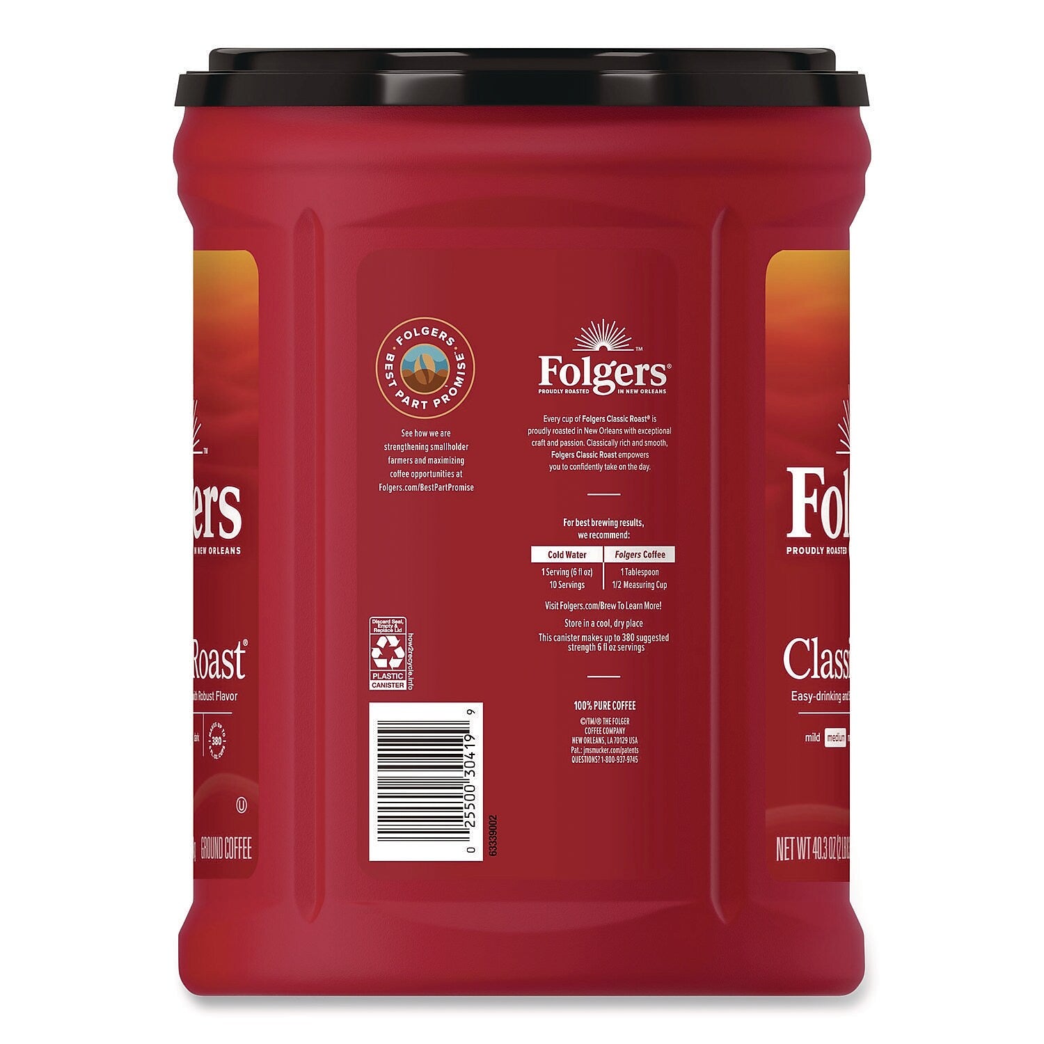 Folgers Classic Roast Ground Coffee, Medium Roast, 40.3 oz. (30419EA)