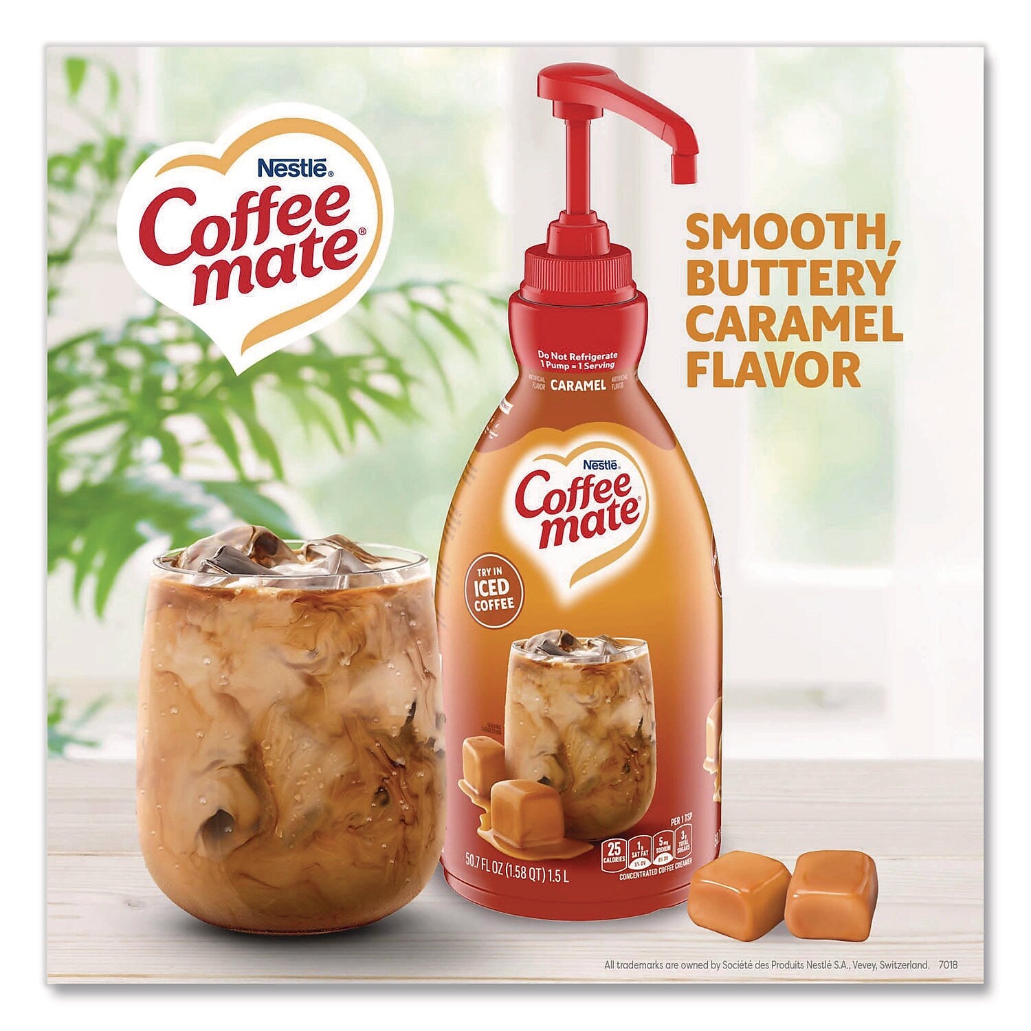 Coffee mate Caramel Dairy Free Liquid Creamer, 50.7 oz. (NES73358)