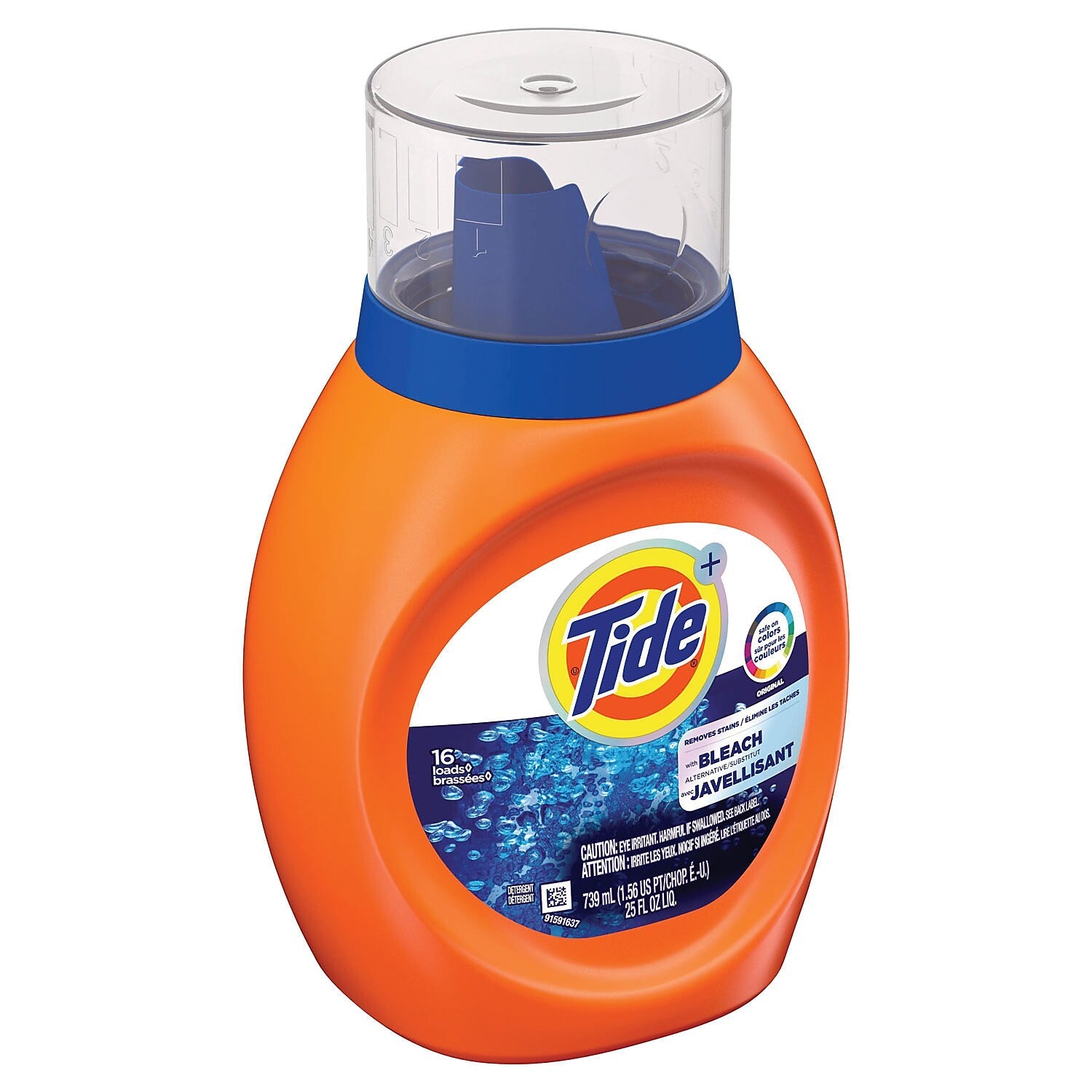 Tide Plus Bleach Alternative Liquid Laundry Detergent, 16 Loads, 25 oz., 6/Carton (80353520)