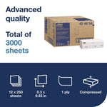 Tork Xpress Multifold Paper Towels, 1-Ply, 250 Sheets/Pack, 12 Packs/Carton (424834)