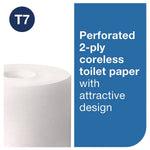 Tork Advanced High Capacity Recycled Coreless Toilet Paper, 2-Ply, White, 1000 Sheets/Roll, 12 Rolls/Carton (472881)