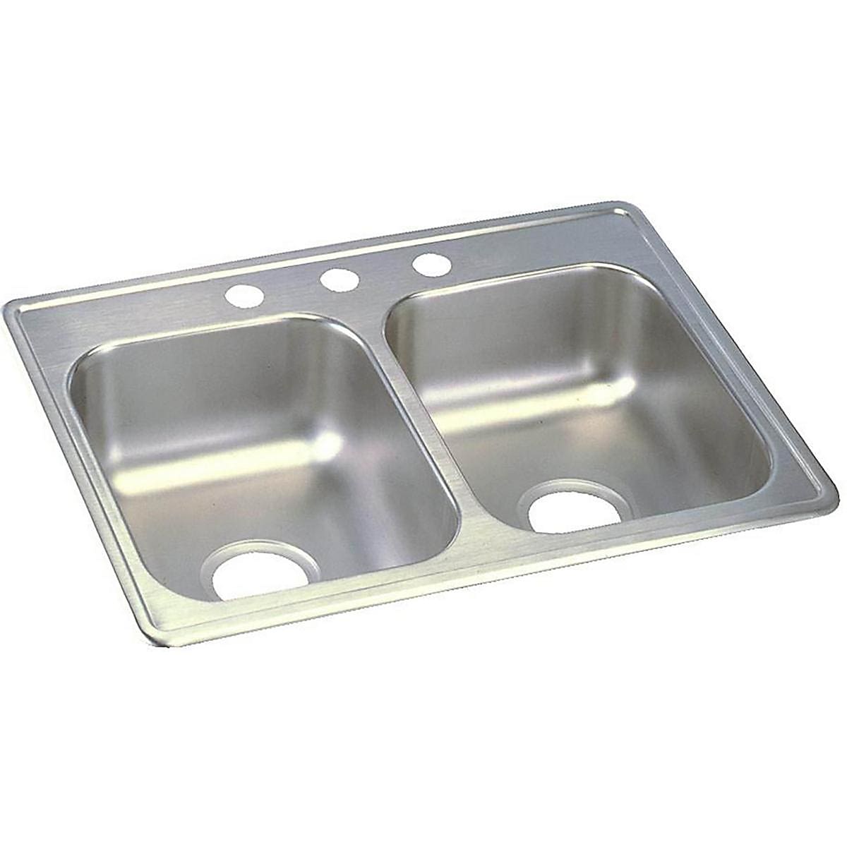 Elkay Dayton Stainless Steel 25" x 19" x 6-5/16", Equal Double Bowl Top Mount Sink (D225193)