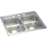 Elkay Dayton Stainless Steel 25" x 19" x 6-5/16", Equal Double Bowl Top Mount Sink (D225194)