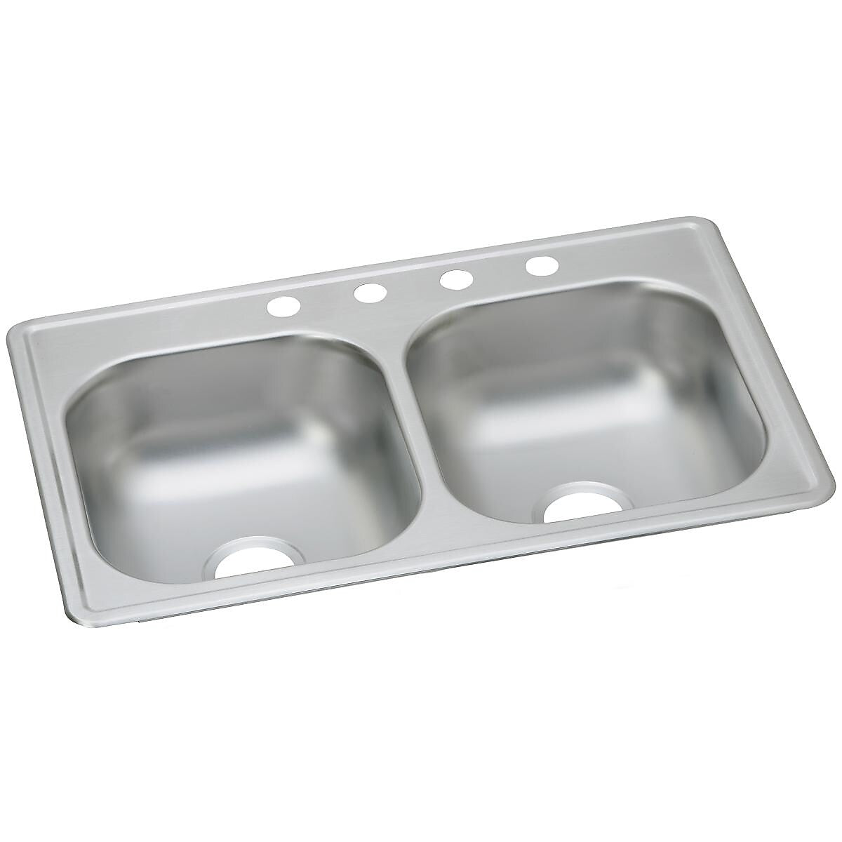 Elkay Dayton Stainless Steel 33" x 19" x 6-7/16", Equal Double Bowl Top Mount Sink (D233194)