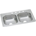 Elkay Dayton Stainless Steel 33" x 19" x 6-7/16", Equal Double Bowl Top Mount Sink (D233194)