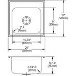 Elkay Dayton Stainless Steel 20" x 20" x 10-1/8", Single Bowl Top Mount Laundry Sink (DPC12020101)