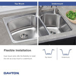 Elkay Dayton Stainless Steel 33" x 22" x 8", Equal Double Bowl Dual Mount Sink (DPXSR233222R)
