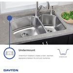 Elkay Dayton Stainless Steel 16" x 20-1/2" x 8", Single Bowl Undermount Bar Sink (DXUH1318)