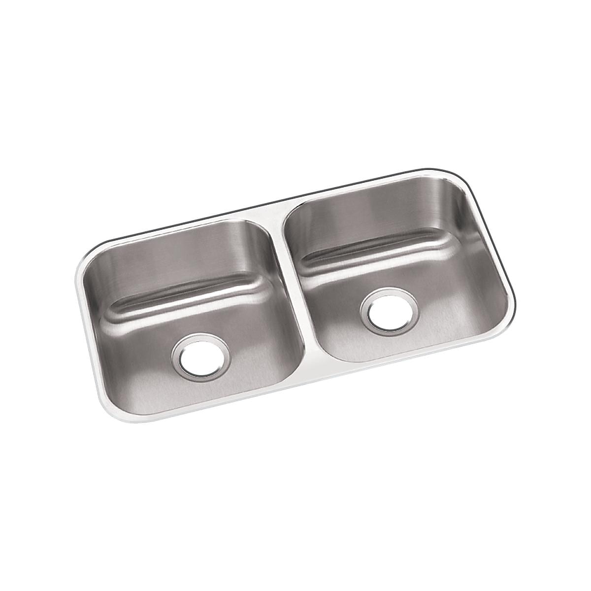 Elkay Dayton Stainless Steel 31-3/4" x 18-1/4" x 8", Equal Double Bowl Undermount Sink (DXUH3118)