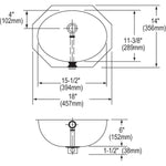 Elkay Asana Stainless Steel 18" x 14" x 6", Single Bowl Undermount Bathroom Sink (ELUH1511)