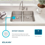 Elkay Asana Stainless Steel 18" x 14" x 6", Single Bowl Undermount Bathroom Sink (ELUH1511)
