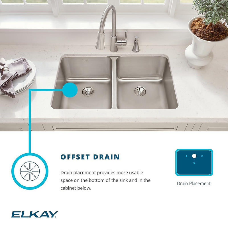 Elkay Asana Stainless Steel 18" x 14" x 6", Single Bowl Undermount Bathroom Sink (ELUH1511)