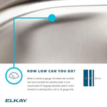 Elkay Lustertone Stainless Steel 30-1/2" x 18-1/2" x 5-3/8", Single Bowl Undermount ADA Sink with Perfect Drain (ELUHAD281655PD)