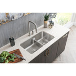 Elkay Lustertone Stainless Steel 32-1/16" x 18-1/2" x 9", 40/60 Double Bowl Undermount Sink with Aqua Divide (ELUHAQD32179)