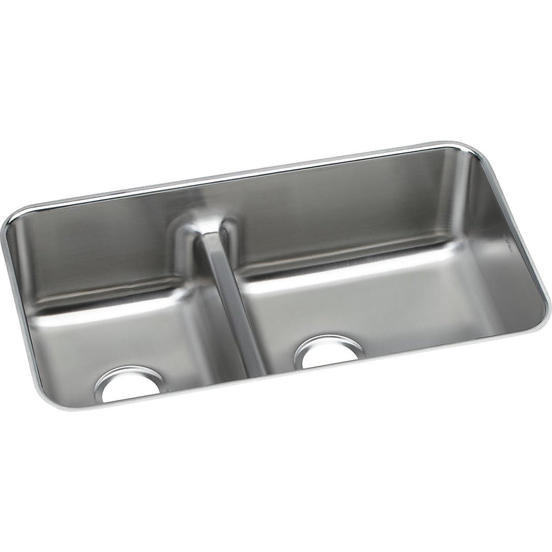 Elkay Lustertone Stainless Steel 32-1/16" x 18-1/2" x 9", 40/60 Double Bowl Undermount Sink with Aqua Divide (ELUHAQD32179)