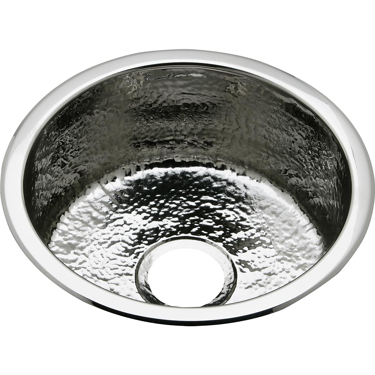 Elkay Stainless Steel 16-3/8" x 16-3/8" x 7", Single Bowl Dual Mount Bar Sink, Hammered Mirror (SCF16FBSH)
