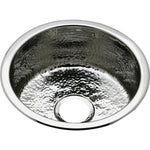 Elkay Stainless Steel 16-3/8" x 16-3/8" x 7", Single Bowl Dual Mount Bar Sink, Hammered Mirror (SCF16FBSH)