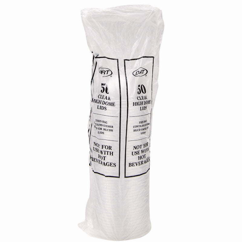 Dart Straw-Slotted Oriented Polystyrene Dome-Top Cold Cup Lid, Fits 12 oz. to 24 oz. Cup, Clear, 1,000/Carton (16LCDHX)