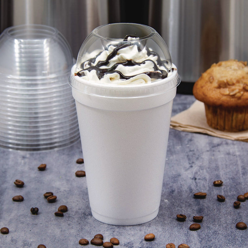 Dart Straw-Slotted Oriented Polystyrene Dome-Top Cold Cup Lid, Fits 12 oz. to 24 oz. Cup, Clear, 1,000/Carton (16LCDHX)