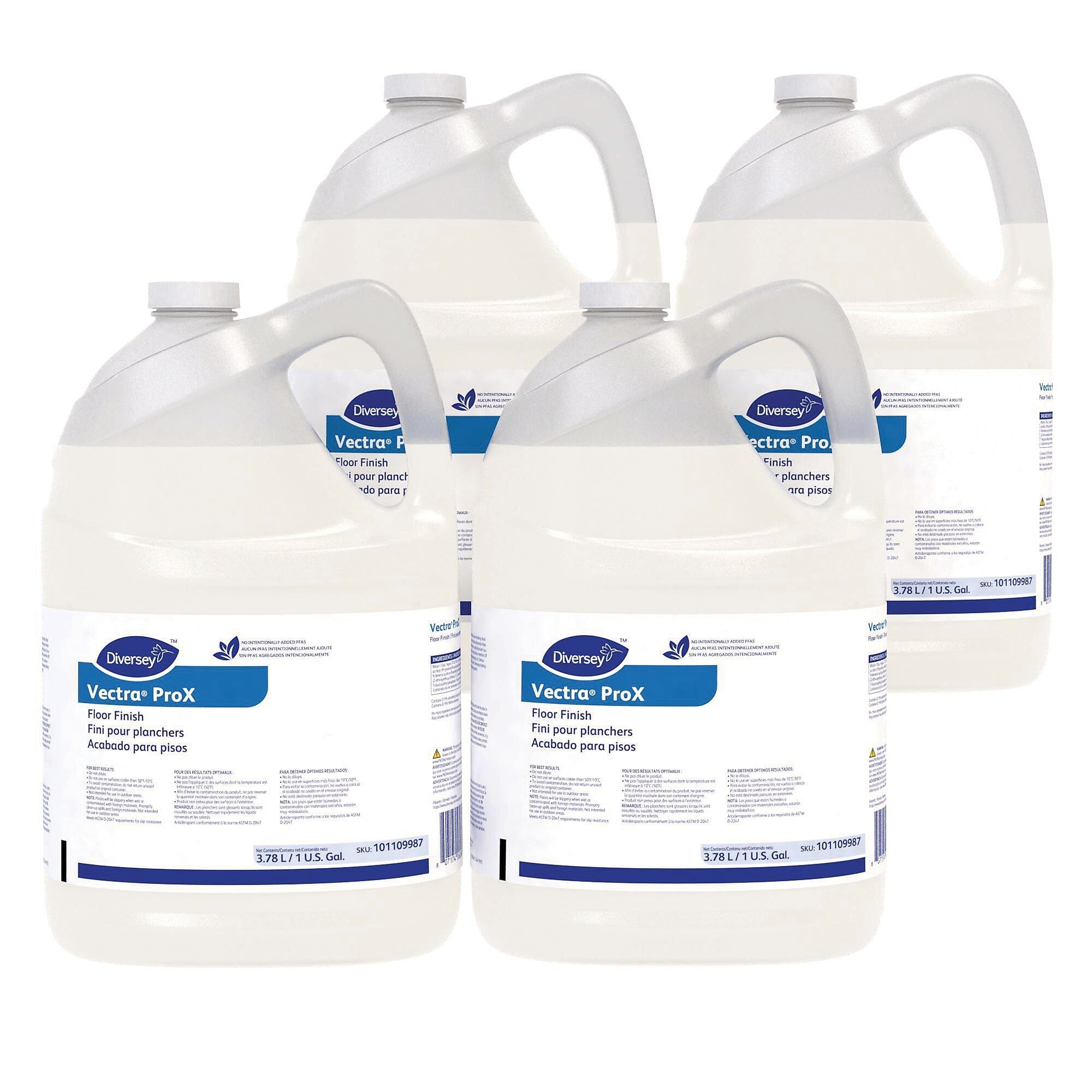 Diversey ProX Floor Finish, Ammonia Scent, 1 Gallon, 4/Carton (101109987)
