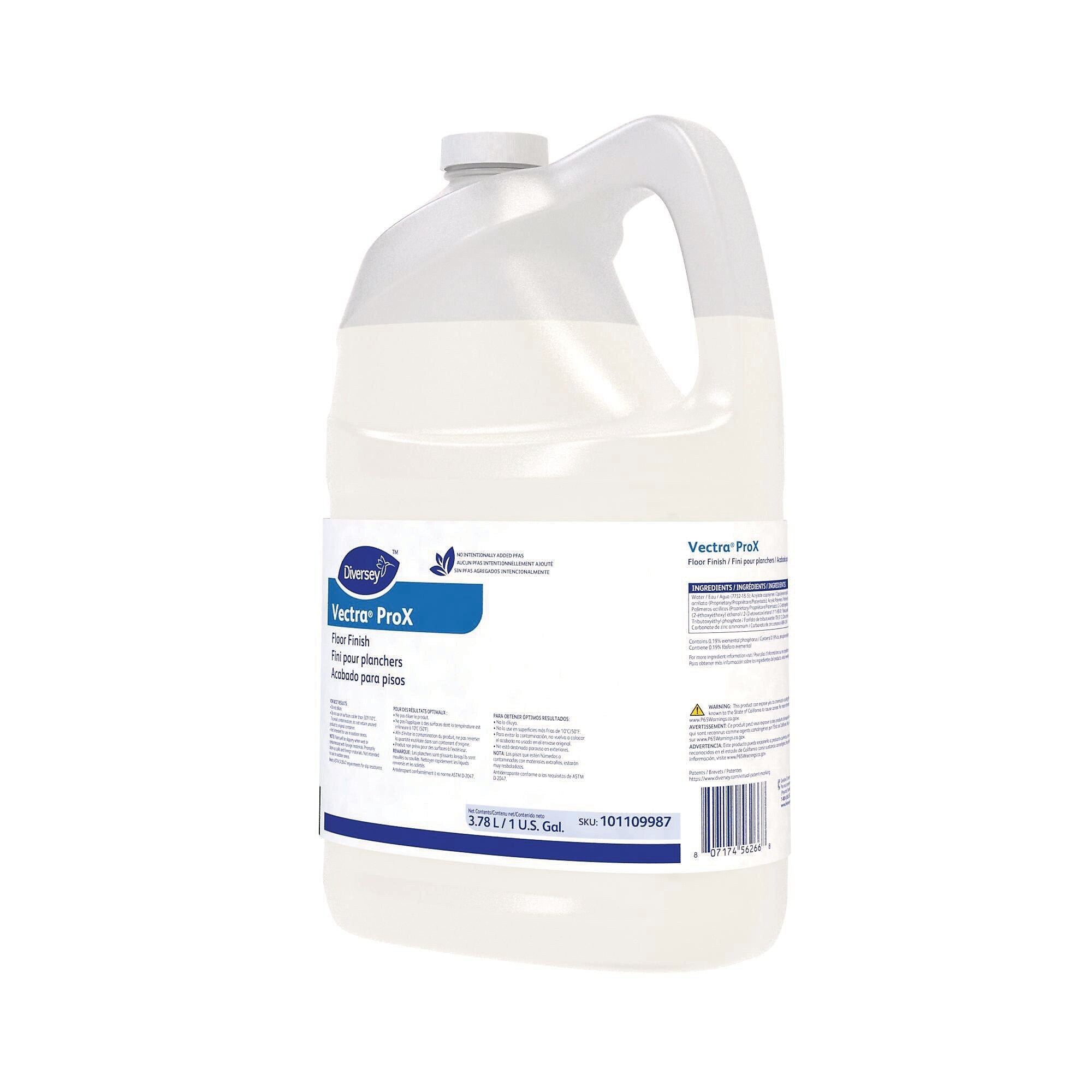 Diversey ProX Floor Finish, Ammonia Scent, 1 Gallon, 4/Carton (101109987)