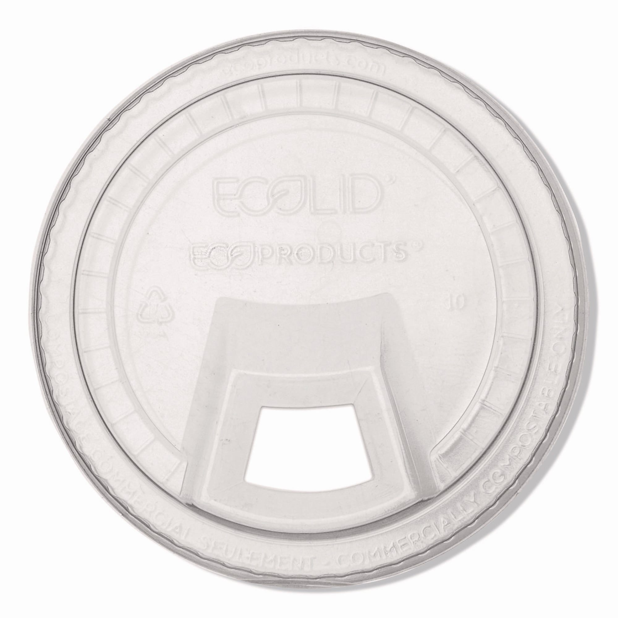 Eco-Products GreenStripe Sip Through Plastic Cold Cup Lid, Fits 9/12/24 oz. Cup, Clear, 1000/CT (EP-FLCS)