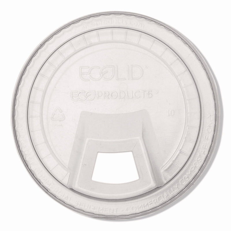 Eco-Products GreenStripe Sip Through Plastic Cold Cup Lid, Fits 9/12/24 oz. Cup, Clear, 1000/CT (EP-FLCS)