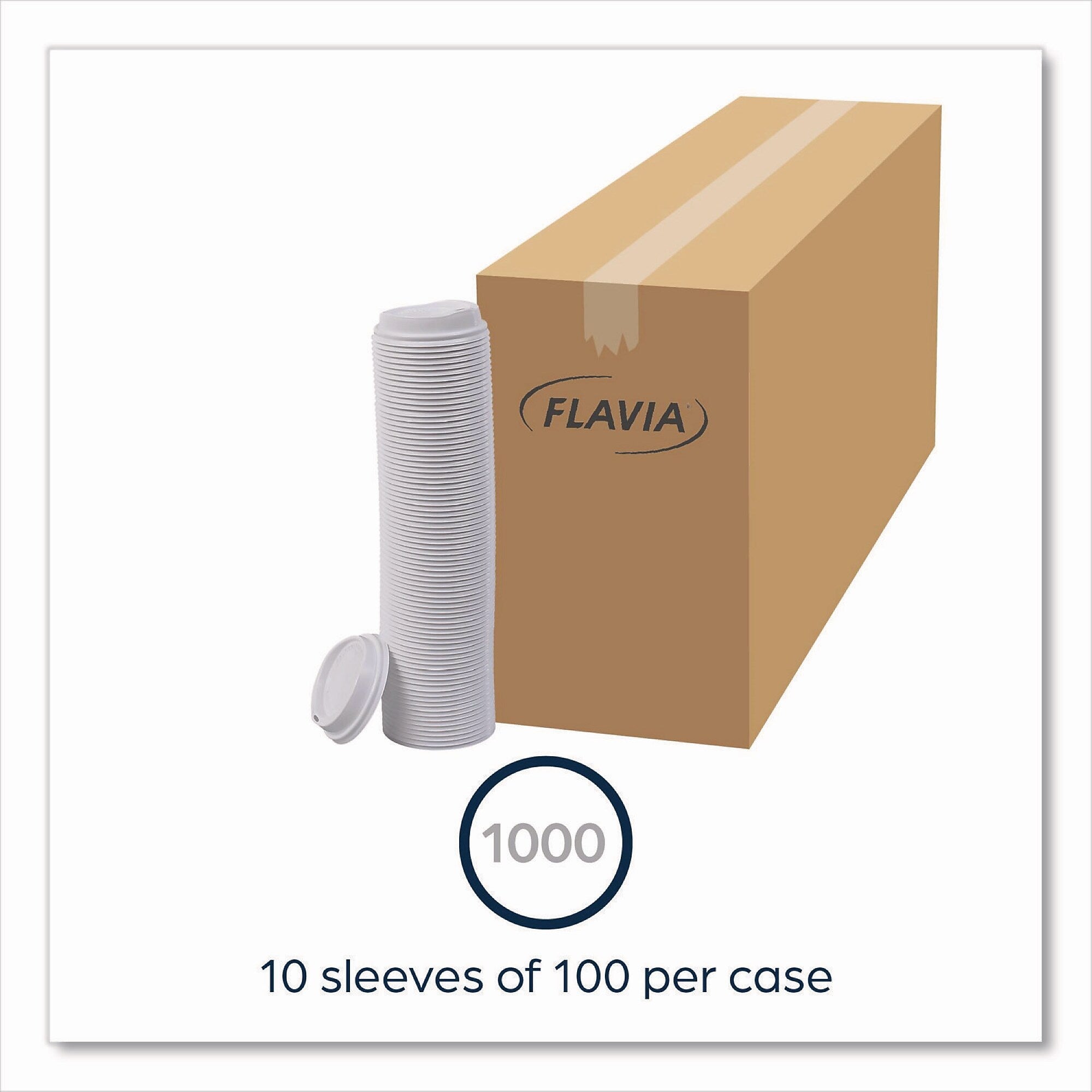 Flavia Sip Through Paper Lid, 10 oz. Cup, White, 100/Sleeve, 10 Sleeves/Carton (25200019)