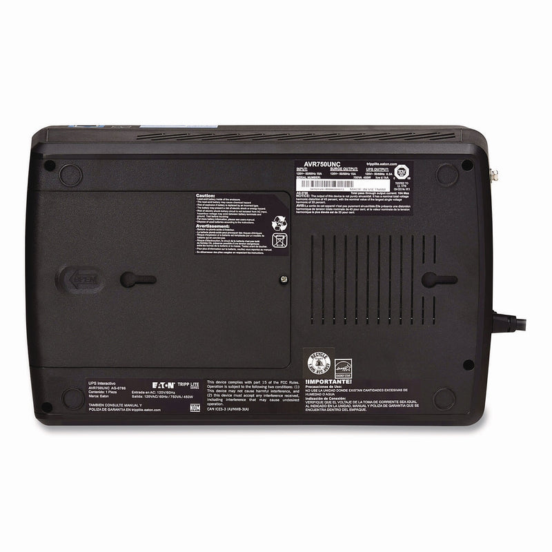 Tripp Lite 750VA Line-Interactive UPS, 12-Outlet, Black (AVR750UNC)