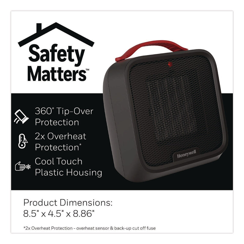 Honeywell UberHeat 5 1500-Watt Portable Ceramic Electric Heater, Black (HCE210B)